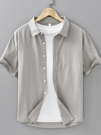 Men's Plus Size Button Up Short Sleeve Shirt - Farnelli