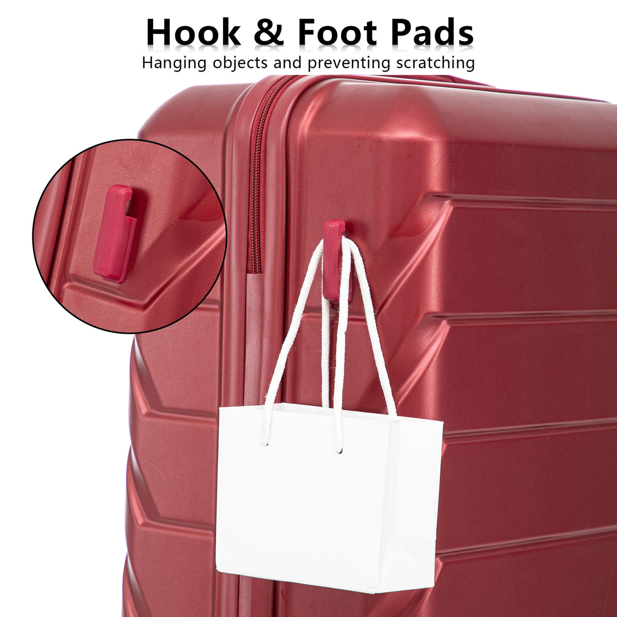 HouseOfZazla 3-piece spinner wheel luggage set with combination locks