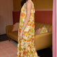 Mittoshop Watercolor Print Halter Neck Satin Maxi Dress - Farnelli