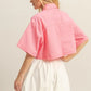 HYFVE Front Pockets Poplin Collared Neck Crop Shirt - Farnelli