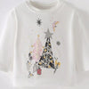 Children's Christmas Tree Graphic Long Sleeve T-Shirt - White
