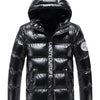 Men's Plus Size Padded Hooded Winter Coat - Black
