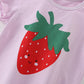 Children's Strawberry Round Neck Tee and Shorts Set - Farnelli