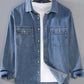 Men's Plus Size Washed Long Sleeve Denim Shirt - Farnelli