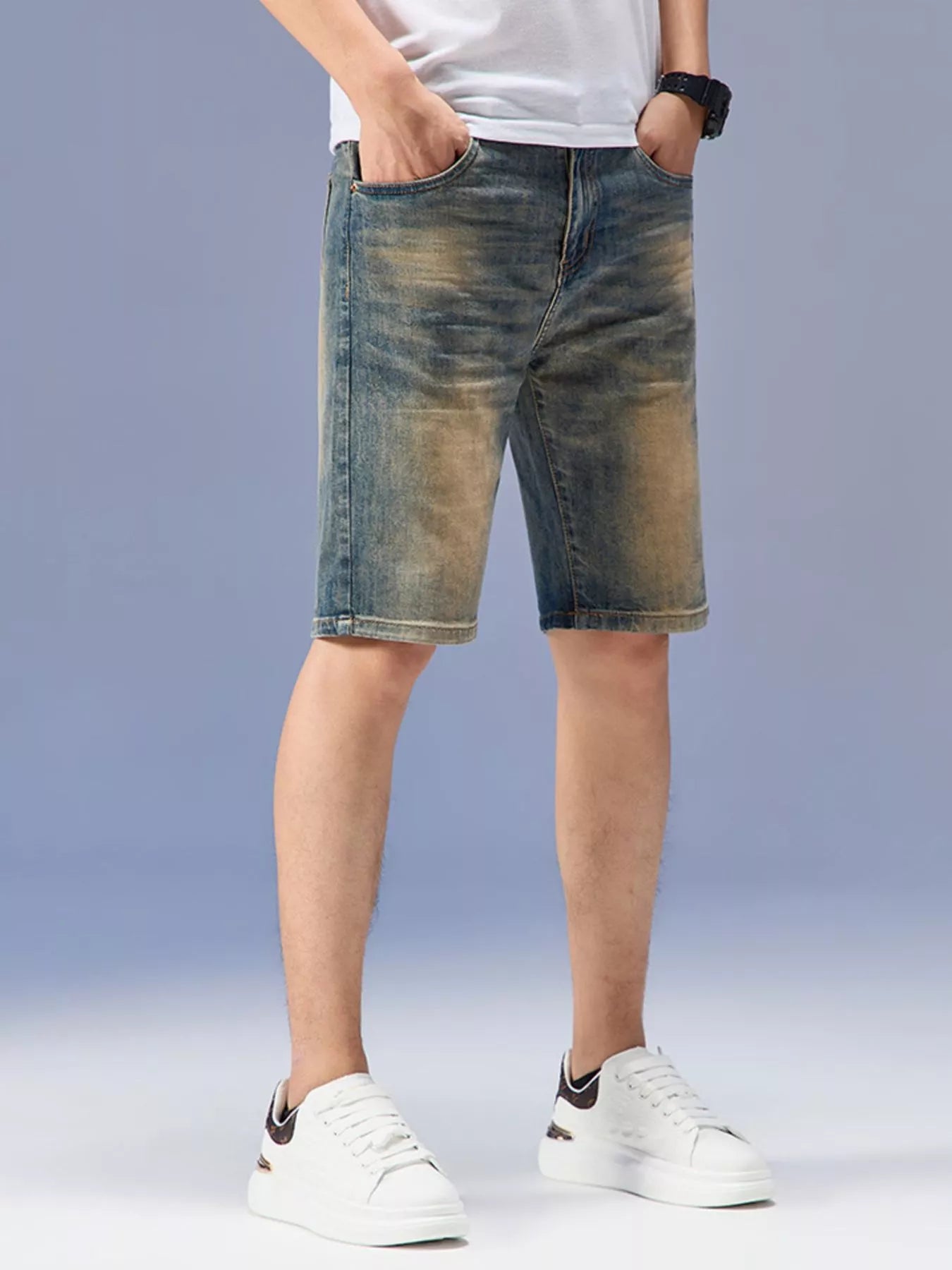 Men's Washed Denim Shorts - Farnelli
