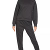 Zenana Scuba Mock Neck Sweatshirt and Joggers Set - BLACK