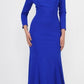 CLEARANCE - Poly USA | Ed Young 8378 Off-Shoulder Long Dress with Long Sleeves (Size M)