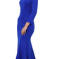 CLEARANCE - Poly USA | Ed Young 8378 Off-Shoulder Long Dress with Long Sleeves (Size M)
