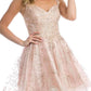 Juliet 838 Homecoming Short Dress Applique and Glitter