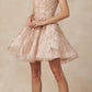 Juliet 838 Homecoming Short Dress Applique and Glitter