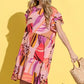 And The Why Printed Double Ruffles Sleeve Dress - Farnelli