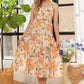 ADORA Smocked Back Floral Adjustable Strap Midi Dress - Farnelli