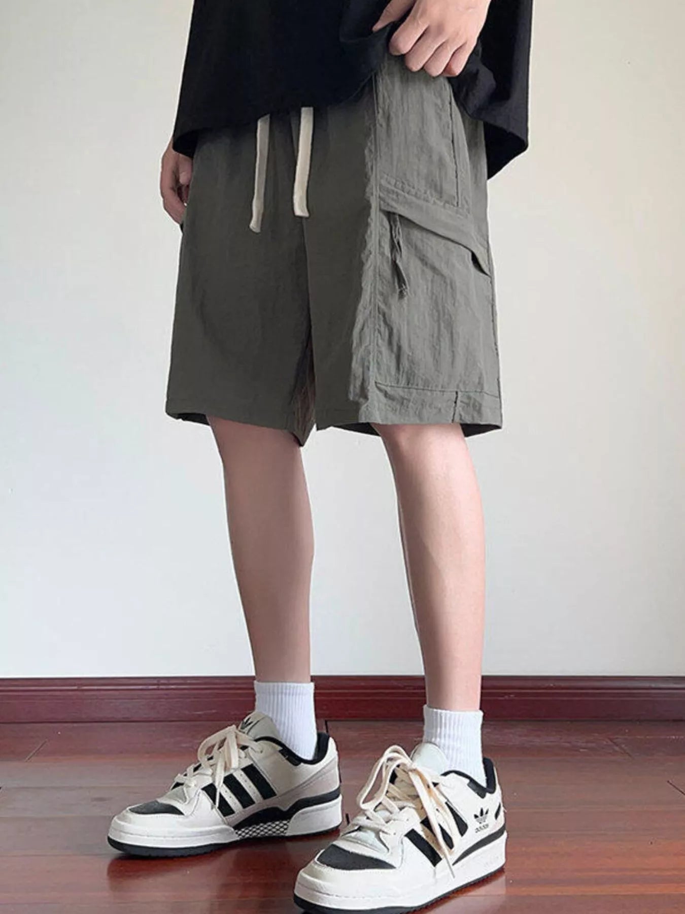 Men's Plus Size Cargo Shorts with Drawstring - Farnelli