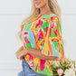 Angel Abstract Half Sleeve Blouse - Farnelli