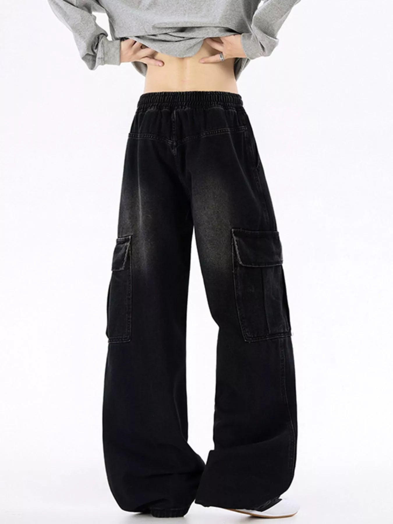 Men's Plus Size Wide-Leg Cargo Jeans - Farnelli