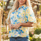 Claira Floral Puff Short Sleeve Blouse - Farnelli