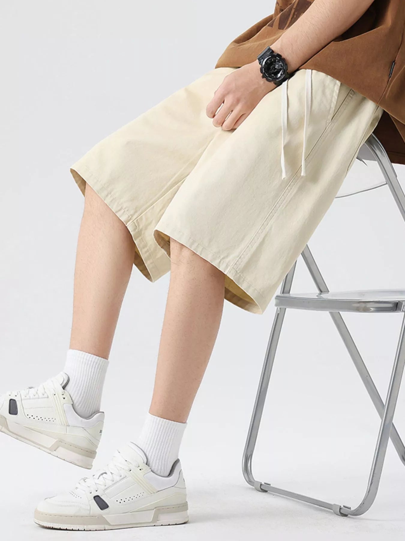 Men's Full Size Wide-Leg Shorts Plus Size - Farnelli