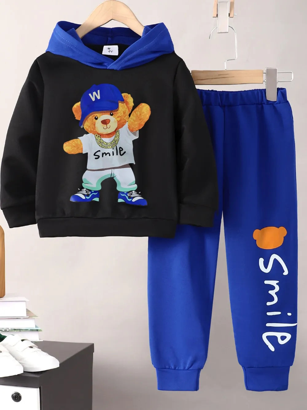 Children's Cartoon Graphic Hoodie and Pants Set - Farnelli
