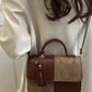 Color Block Flap Crossbody Bag with Top Handle - Farnelli