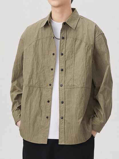 Men's Plus Size Button Up Long Sleeve Shirt - Farnelli