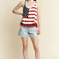 Jade By Jane Full Size American Flag Fringe Tank Top Plus Size - Farnelli