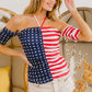 BiBi American Flag Off Shoulder With Front Ruched Top - Farnelli