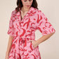 VERY J Oversized Printed Button Down Resort Romper - Farnelli