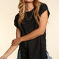 Haptics Pocketed Round Neck Cap Sleeve Knit Top - Farnelli