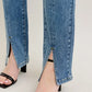 Judy Blue Full Size High Waist Vintage Wash Front Seam & Slit Straight Plus Size - Farnelli