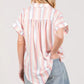 SAGE+FIG Full Size Multi Stripe Button Down Short Sleeve Shirt Plus Size - Farnelli
