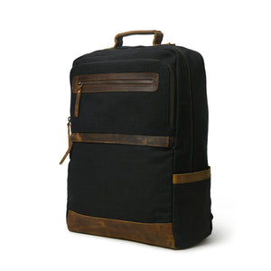 Classy Leather Bags Foster Canvas Backpack with adjustable straps and front pocket, stylish and durable for everyday use.