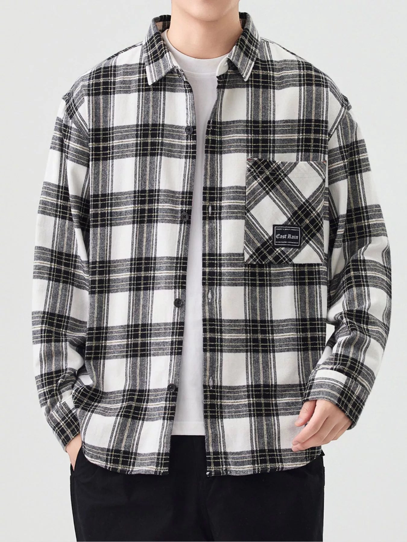 Men's Plus Size Casual Plaid Button Up Shirt - Farnelli