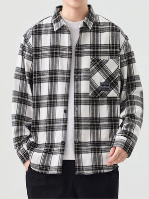 Men's Plus Size Casual Plaid Button Up Shirt - Farnelli