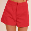 BiBi Bandless Tailored Shorts - CHERRY