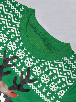 Children's Christmas Reindeer Graphic Crew Neck Sweatshirt - Farnelli