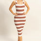 HYFVE Striped Scoop Neck Wide Strap Knit Dress - Farnelli