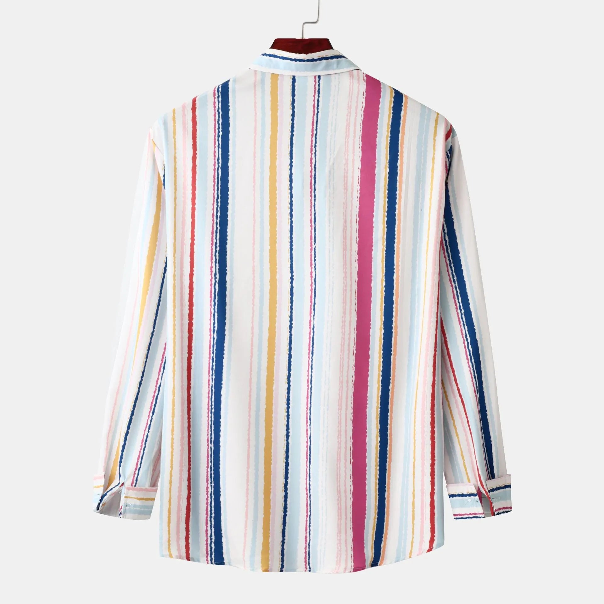 Men's Striped Button-Down Long Sleeve Shirt - Farnelli