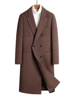 Men's Plus Size Double-Breasted Wool Overcoat - Farnelli