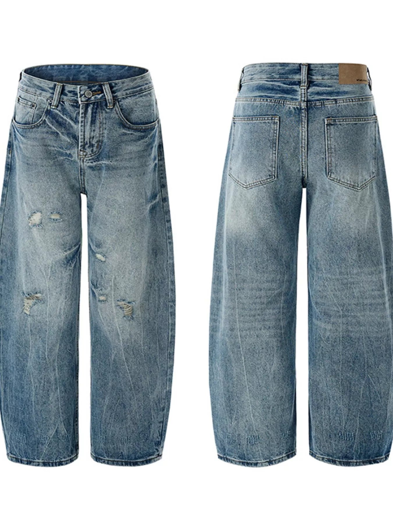 Men's Distressed Loose Fit Jeans - Farnelli