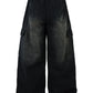 Men's Drawstring Wide Leg Cargo Jeans - Farnelli