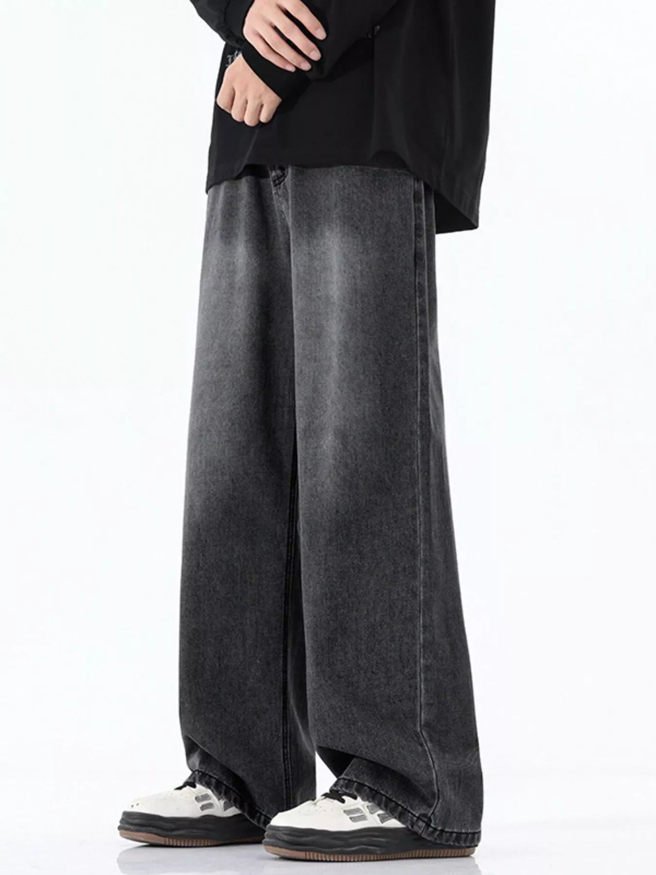 Men's Full Size Wide-Leg Relaxed Fit Jeans Plus Size - Farnelli