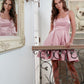 CLEARANCE - Juliet 852 Caged-Back Homecoming Short Dress with Pockets (Size Small)