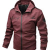 Men's Lightweight Hooded Windbreaker Jacket - Burgundy