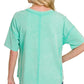 Zenana Acid Washed Short Sleeve Tee & Shorts Set - Farnelli