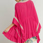 Umgee Ruffle Trim Kimono with Crochet Accent - Farnelli