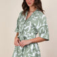 VERY J Oversized Printed Button Down Resort Romper - Farnelli