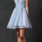 Juliet 857 Embroidered Top Short A-line Glitter Dress