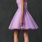 Juliet 857 Embroidered Top Short A-line Glitter Dress