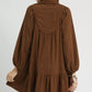 Umgee Corduroy Tiered Babydoll Dress - Farnelli