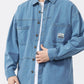 Men's Plus Size Button Up Long Sleeve Denim Shirt - Farnelli